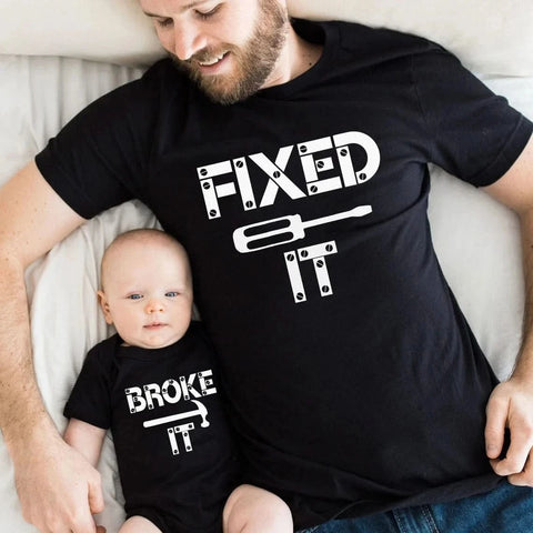 WOW GOODS !! Apparel ws3928-d / M Broke It Fixed It Father Son Matching Shirts Fathers Day Dad Matching Shirts Daddy and Me Shirts Family Matching Outfits Tools m