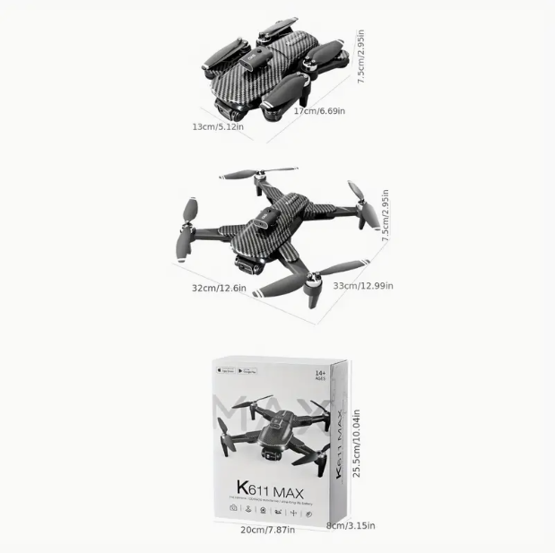 Professional-Grade Aerial Photography Drone with 4K Camera, 360° Tumbling, App-Controlled Tracking, Optical Flow Positioning, Intelligent Obstacle Avoidance, Brushless Motor, Elegant Carbon Fiber Exterior, FPV Quadcopter —