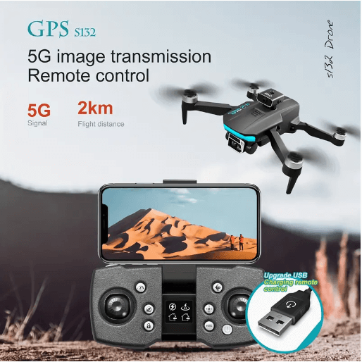 GPS 4K Foldable Drone for Adults & Beginners – Ultra-Long Flight, 5G FPV Transmission, Optical Flow, Brushless Motors, GPS Auto Return, Follow Me – 1 Battery + Handbag