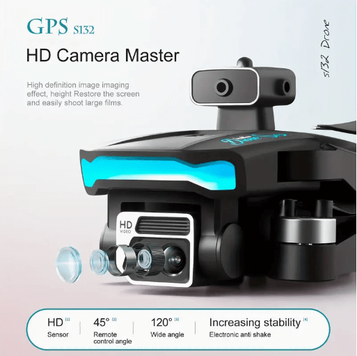 GPS 4K Foldable Drone for Adults & Beginners – Ultra-Long Flight, 5G FPV Transmission, Optical Flow, Brushless Motors, GPS Auto Return, Follow Me – 1 Battery + Handbag