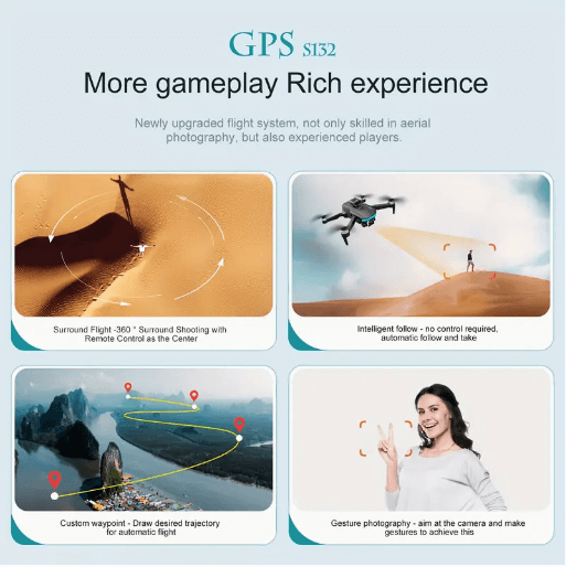 GPS 4K Foldable Drone for Adults & Beginners – Ultra-Long Flight, 5G FPV Transmission, Optical Flow, Brushless Motors, GPS Auto Return, Follow Me – 1 Battery + Handbag