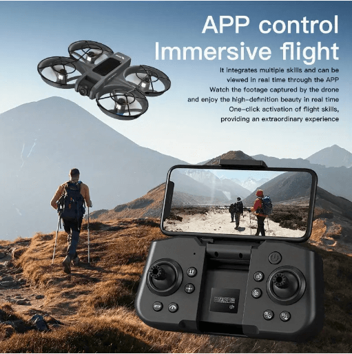 Latest VR Drone — FPV First-Person View with Head-Mounted VR Glasses, Dual HD Cameras, Brushless Motors, Optical Flow, One-Key Takeoff/Landing, 15‑Min Flight, LED Lighting, Mini Drone Toy
