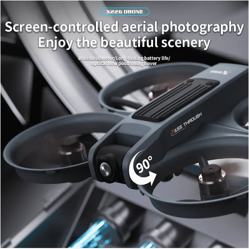 Latest VR Drone — FPV First-Person View with Head-Mounted VR Glasses, Dual HD Cameras, Brushless Motors, Optical Flow, One-Key Takeoff/Landing, 15‑Min Flight, LED Lighting, Mini Drone Toy