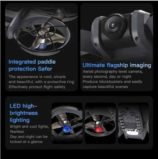 Latest VR Drone — FPV First-Person View with Head-Mounted VR Glasses, Dual HD Cameras, Brushless Motors, Optical Flow, One-Key Takeoff/Landing, 15‑Min Flight, LED Lighting, Mini Drone Toy