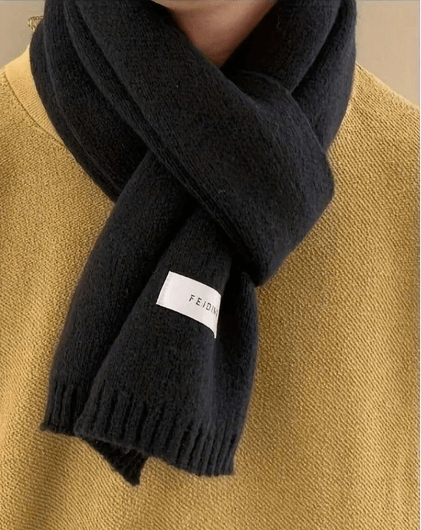 Thermal Thick-Knit Winter Scarf for Men – Soft, Warm, Versatile