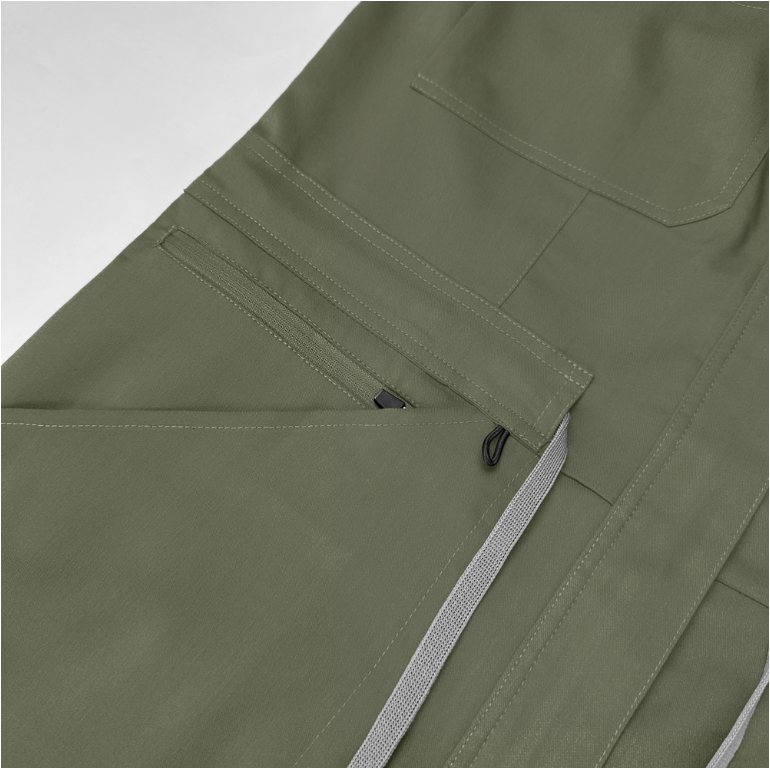 High-End Conjoined Medical Scrub Jumpsuit with Stand Collar & Zipper