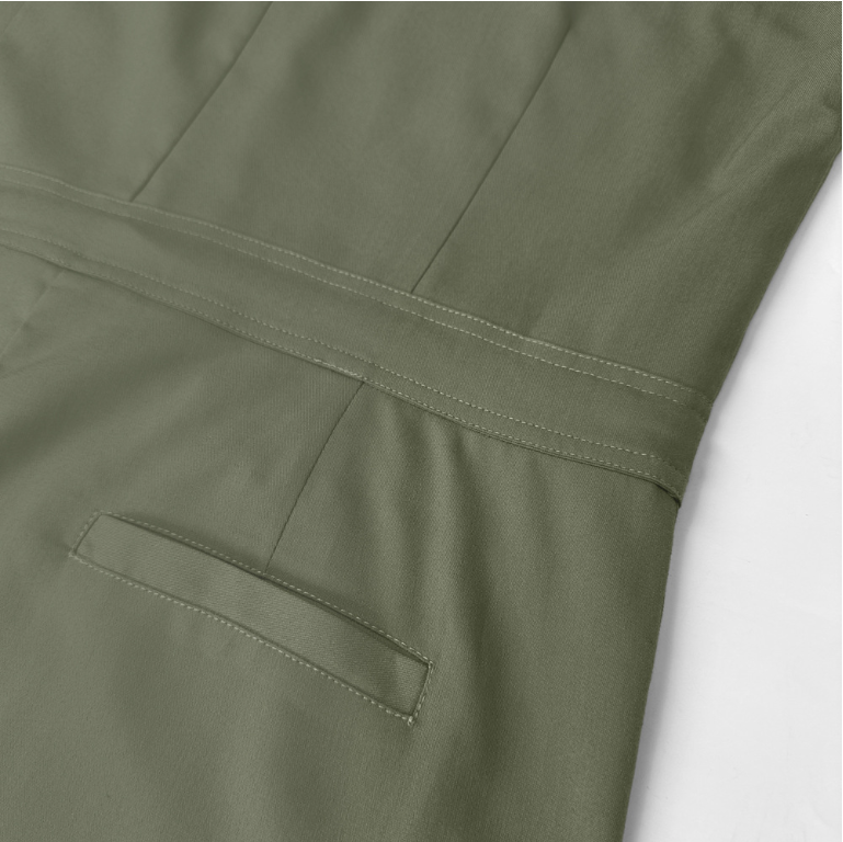 High-End Conjoined Medical Scrub Jumpsuit with Stand Collar & Zipper