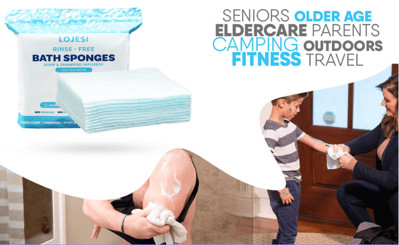 Rinse‑Free Bath Wipes & Foaming Shower Sponges – All‑In‑One No‑Rinse Clean