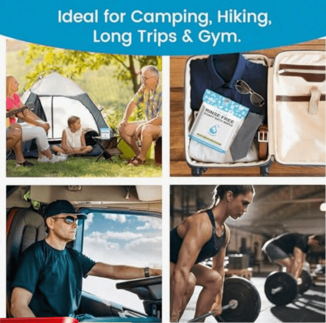 Rinse‑Free Bath Wipes & Foaming Shower Sponges – All‑In‑One No‑Rinse Clean