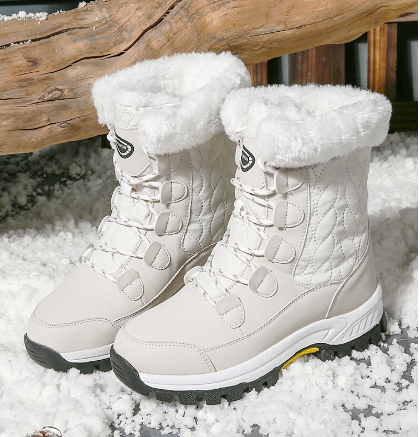 Winter Snow Boots – Women’s Outdoor Travel Waterproof Non-Slip High-Top Cotton Boots