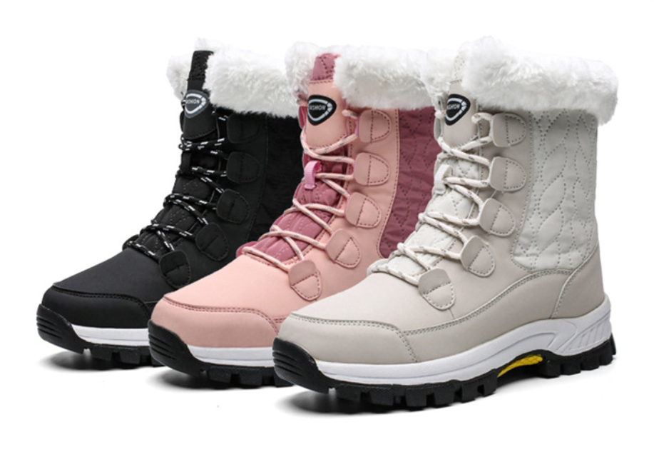Winter Snow Boots – Women’s Outdoor Travel Waterproof Non-Slip High-Top Cotton Boots