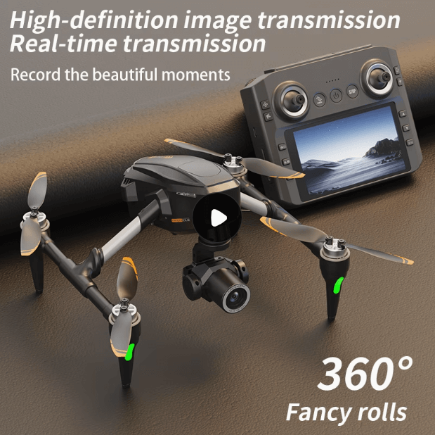 4K HD FPV Drone w/ 4.5” Screen Remote, Digital Transmission, Brushless Motors + 3 Batteries