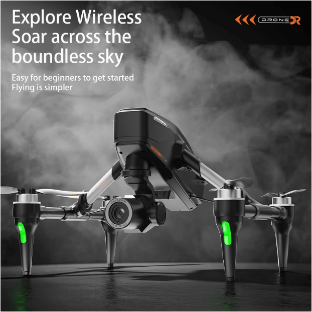 4K HD FPV Drone w/ 4.5” Screen Remote, Digital Transmission, Brushless Motors + 3 Batteries