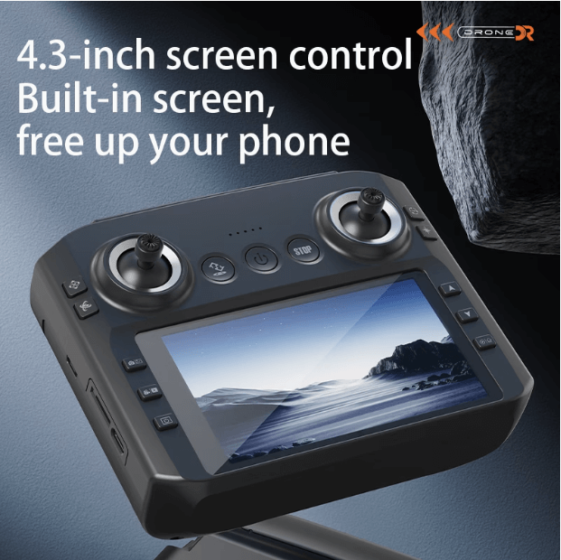 4K HD FPV Drone w/ 4.5” Screen Remote, Digital Transmission, Brushless Motors + 3 Batteries
