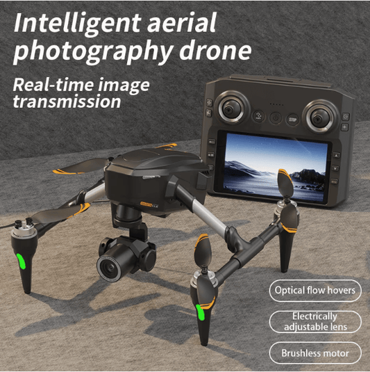 4K HD FPV Drone w/ 4.5” Screen Remote, Digital Transmission, Brushless Motors + 3 Batteries