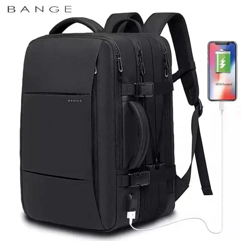 WOW GOODS !! Luggage Bag BANGE Travel Backpack Men Business Backpack School Expandable USB Bag Large Capacity 17.3 Laptop Waterproof Fashion Backpack