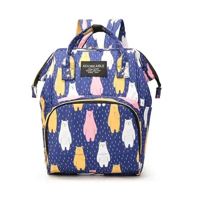 WOW GOODS !! Diaper Bag I 25*38CM Baby Diaper Bag Cartoon Print Handbag Waterproof Reusable Diaper Bag Outdoor Travel Stroller Carrying Bag Storage