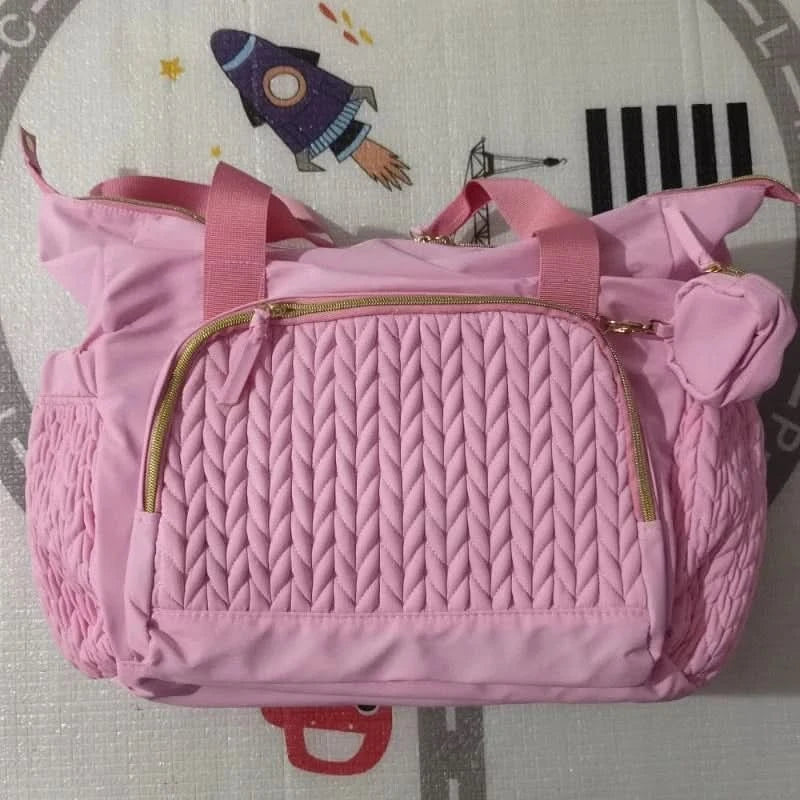 WOW GOODS !! Pink Luxury Designer Mummy Bag Baby Diaper Bag Handbag Large Capacity Travel Bag Delivery Hospital Baby Organizer