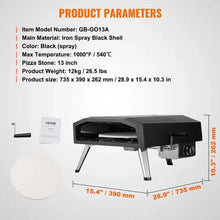 13 Outdoor Pizza Oven Portable Gas Oven Iron Spray Foldable for Camping