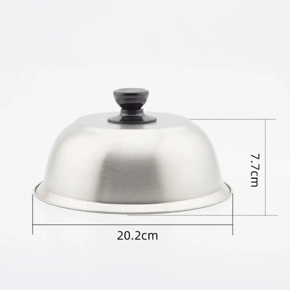 Stainless Steel Frying Pan Covers Barbecue Burgers Sandwiches Steak Round Pot Lids Cover Cookware Cheese Melting Dome