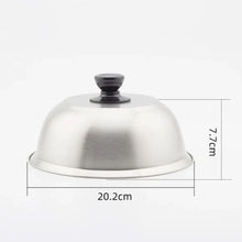 Stainless Steel Frying Pan Covers Barbecue Burgers Sandwiches Steak Round Pot Lids Cover Cookware Cheese Melting Dome