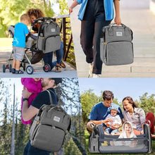WOW GOODS !! Baby & Child Foldable Diaper Bag Baby Bed Bags Crib Travel  Backpack with Changing Station Insulated Pocket Large Capacity