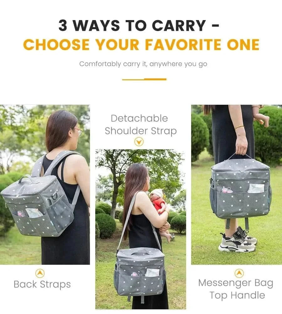 WOW GOODS !! GRAY Baby Stroller Bag  Women Diaper Bags for Maternity Backpack Large Capacity Bags Organizer Mummy Wet Nappy Bag for Mom Care