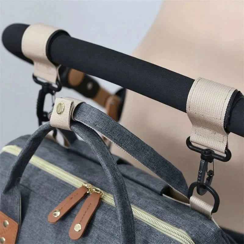 WOW GOODS !! Foldable Bed Diaper Bag Mommy Bag Large Capacity Pacifier Baby Backpack with Insulated Bottle Bag Baby Stroller Hanging Bag