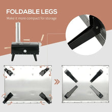 Outdoor Pizza Oven with 12 Stone Peel and Cover Portable Pellet Wood Fired Pizza Maker with Foldable Legs Stainless Steel Pizz