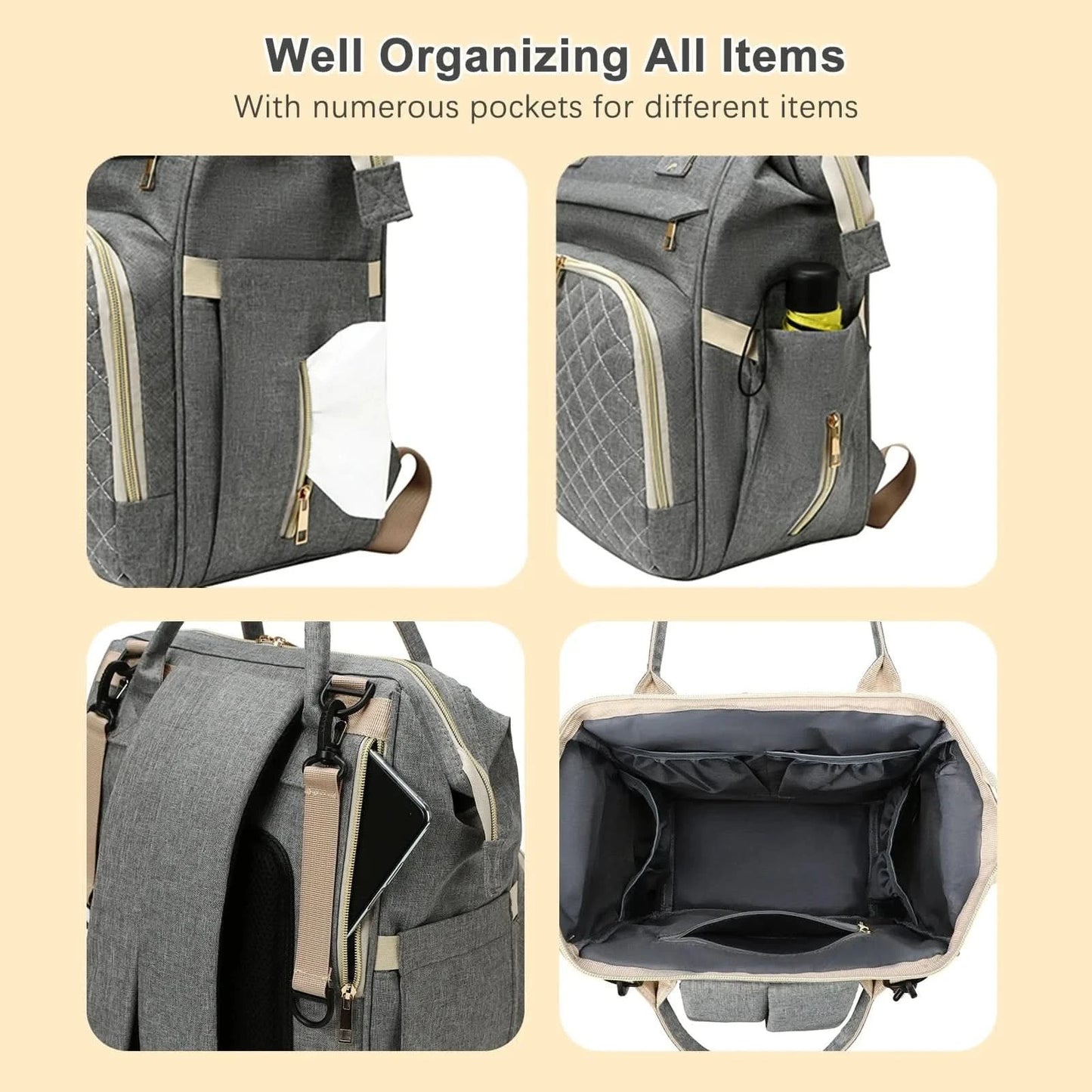 WOW GOODS !! Folding Mommy Bag Mummy Large Capacity Bag Mom Baby Multi-function Waterproof Outdoor Travel Diaper Bags For Baby Care