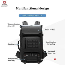 4348 WC VIP Luggage Bag SWISS MILITARY Men Travel Backpack Waterproof 17 Inch Business Laptop Backpack Outdoors Climbing Anti-theft Luggage Bag Mochila