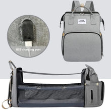 WOW GOODS !! Baby & Child MMB-bed-grey Folding Mommy Bag Lightweight Portable Folding Crib Bed Large-capacity Baby Backpack Female Mommy Outting Bag Mummy Bag