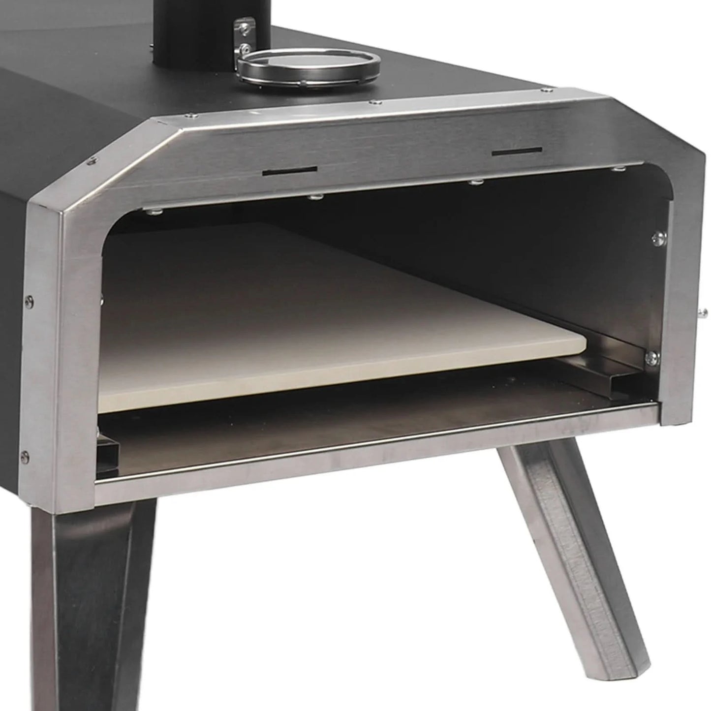 Outdoor Pizza Oven Wood Fired Maker Outside Stove 12in Portable Stainless Steel for Backyard