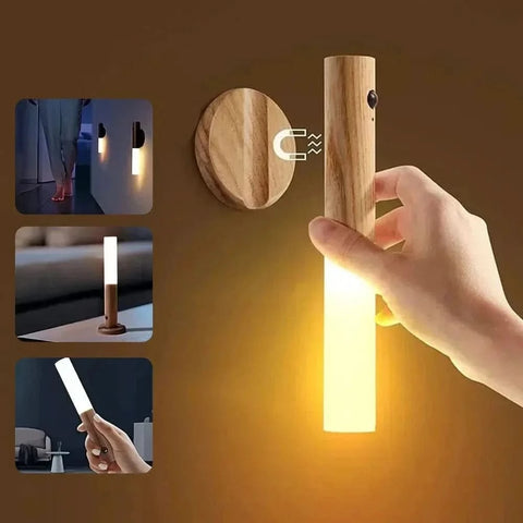 WOW GOODS !! LED USB Night Light Magnetic Wall Lamp Kitchen Cabinet Closet Light Home Staircase Bedroom Table Move Lamp Bedside Lighting -1PC