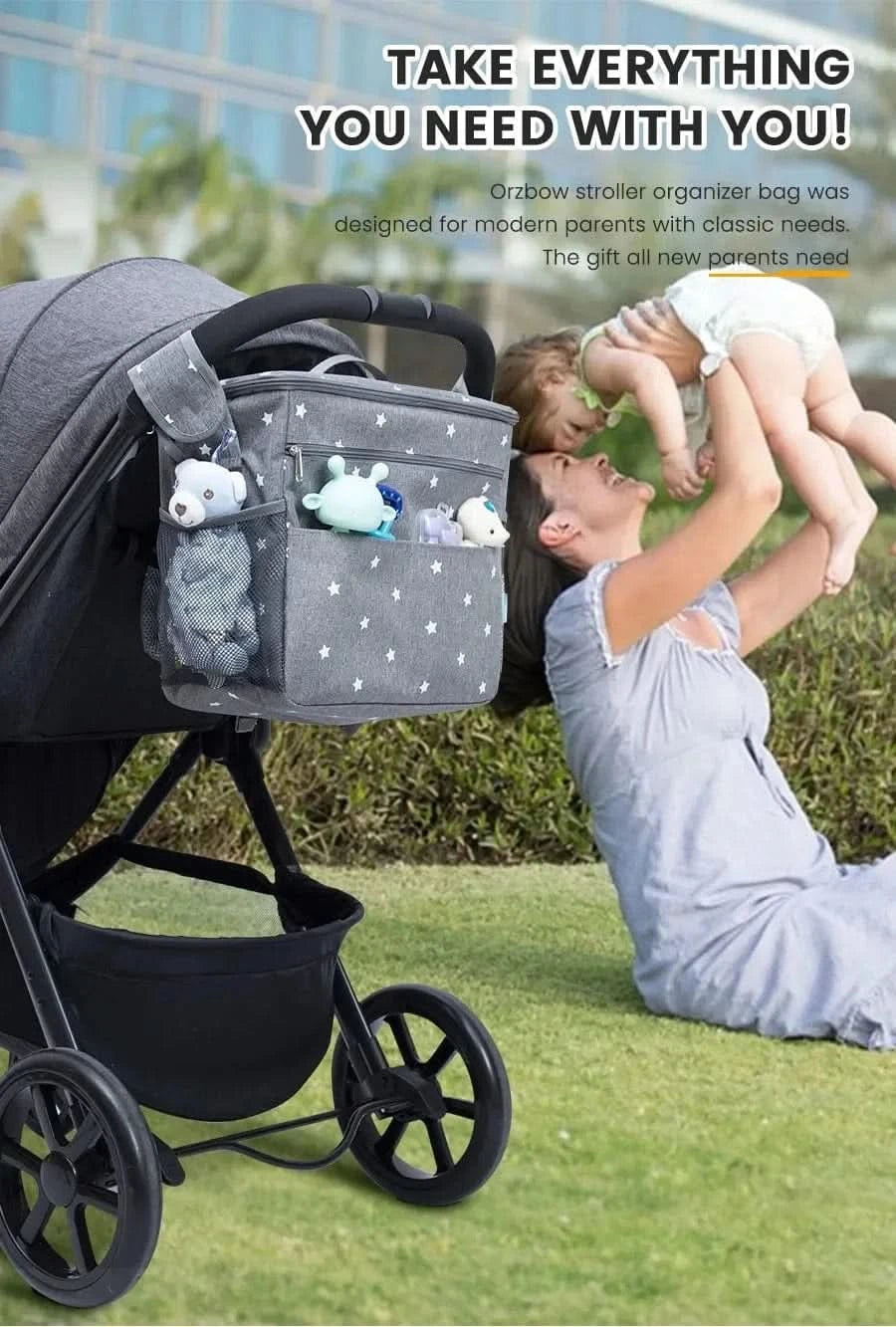 WOW GOODS !! GRAY Baby Stroller Bag  Women Diaper Bags for Maternity Backpack Large Capacity Bags Organizer Mummy Wet Nappy Bag for Mom Care