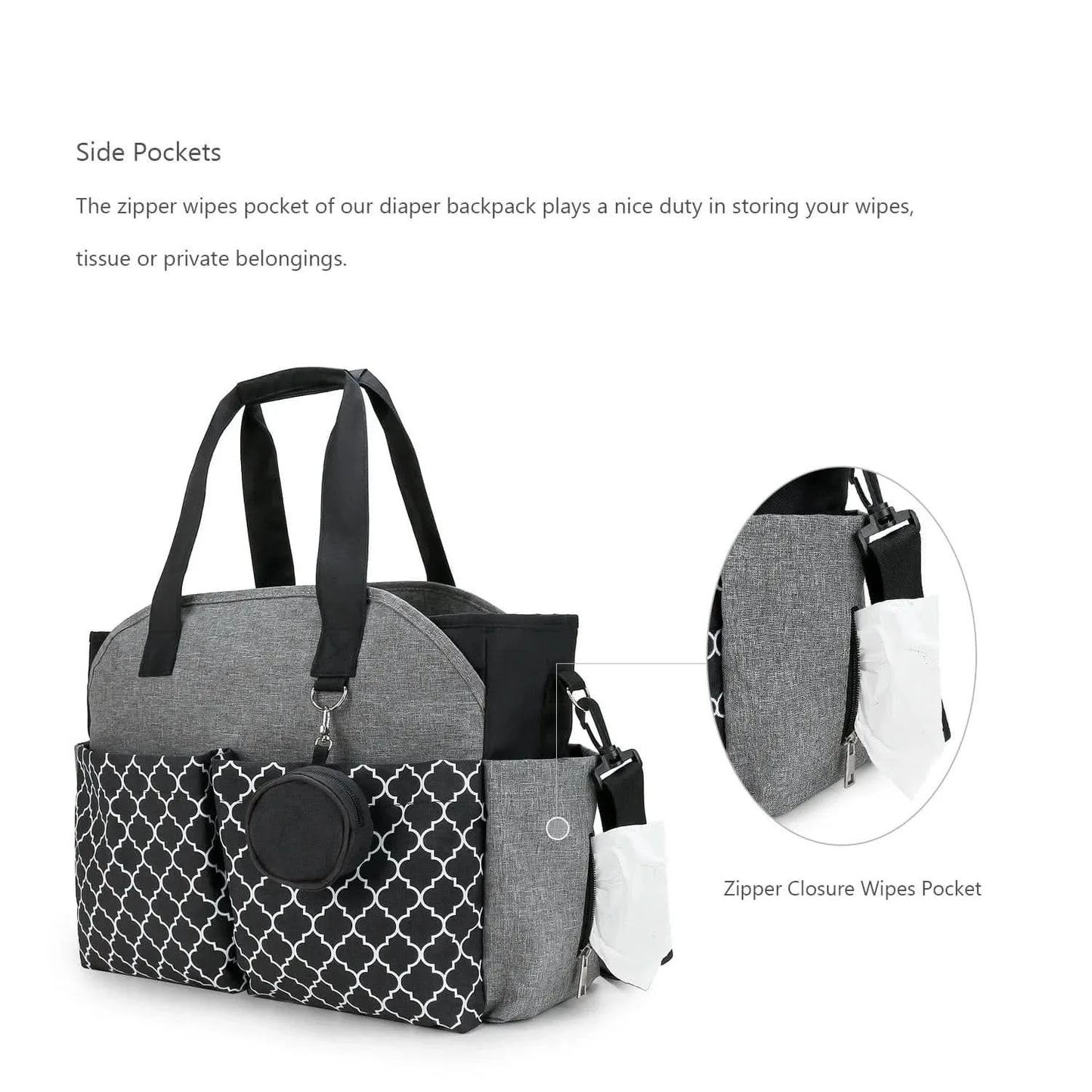 WOW GOODS !! Baby & Child Diaper Bag Tote Baby Changing Bag with  Shoulder Strap Portable Waterproof and Large Capacity for Mom