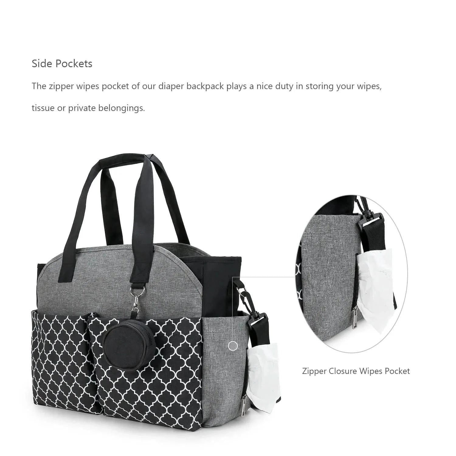 WOW GOODS !! Baby & Child Diaper Bag Tote Baby Changing Bag with  Shoulder Strap Portable Waterproof and Large Capacity for Mom