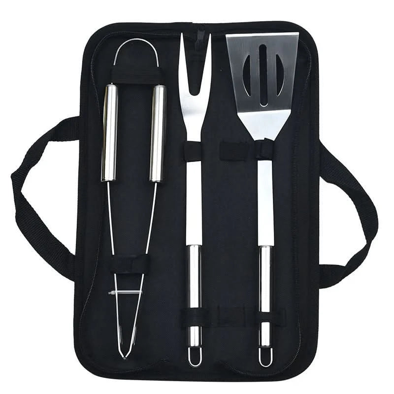 9pcs Portable BBQ tool Kit Outdoor Grill barbecue set Barbecue Set Spatula Clip Skewer With Storage Cloth Bag Grilling Tools
