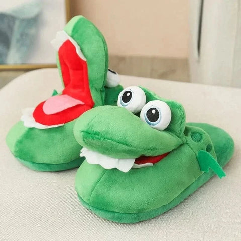 x Adorable Cartoon Crocodile Slippers – Cozy & Fun