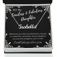 ShineOn Fulfillment Jewelry To My Fearless & Fabulous Daughter Custom Name Necklace, Daughter Gift From Dad, Mom, Daughter Jewelry, With Message Card And Gift Box