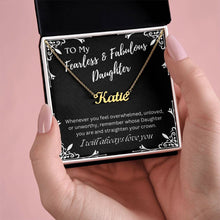 ShineOn Fulfillment Jewelry To My Fearless & Fabulous Daughter Custom Name Necklace, Daughter Gift From Dad, Mom, Daughter Jewelry, With Message Card And Gift Box