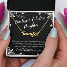 ShineOn Fulfillment Jewelry To My Fearless & Fabulous Daughter Custom Name Necklace, Daughter Gift From Dad, Mom, Daughter Jewelry, With Message Card And Gift Box