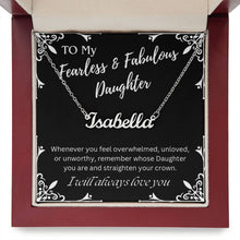 ShineOn Fulfillment Jewelry To My Fearless & Fabulous Daughter Custom Name Necklace, Daughter Gift From Dad, Mom, Daughter Jewelry, With Message Card And Gift Box