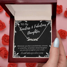 ShineOn Fulfillment Jewelry To My Fearless & Fabulous Daughter Custom Name Necklace, Daughter Gift From Dad, Mom, Daughter Jewelry, With Message Card And Gift Box