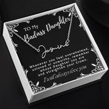 ShineOn Fulfillment Jewelry To My Badass Daughter Custom Name Necklace, Daughter Gift From Dad, Mom, Daughter Jewelry, With Message Card And Gift Box