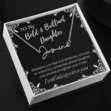 ShineOn Fulfillment Jewelry To My Bold & Brilliant Daughter Custom Name Necklace, Daughter Gift From Dad, Mom, Daughter Jewelry, With Message Card And Gift Box
