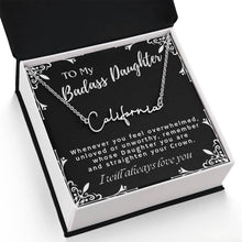 ShineOn Fulfillment Jewelry To My Badass Daughter Custom Name Necklace, Daughter Gift From Dad, Mom, Daughter Jewelry, With Message Card And Gift Box