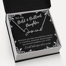 ShineOn Fulfillment Jewelry To My Bold & Brilliant Daughter Custom Name Necklace, Daughter Gift From Dad, Mom, Daughter Jewelry, With Message Card And Gift Box