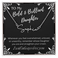 ShineOn Fulfillment Jewelry Polished Stainless Steel / Standard Box To My Bold & Brilliant Daughter Custom Name Necklace, Daughter Gift From Dad, Mom, Daughter Jewelry, With Message Card And Gift Box