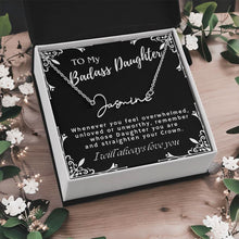 ShineOn Fulfillment Jewelry To My Badass Daughter Custom Name Necklace, Daughter Gift From Dad, Mom, Daughter Jewelry, With Message Card And Gift Box